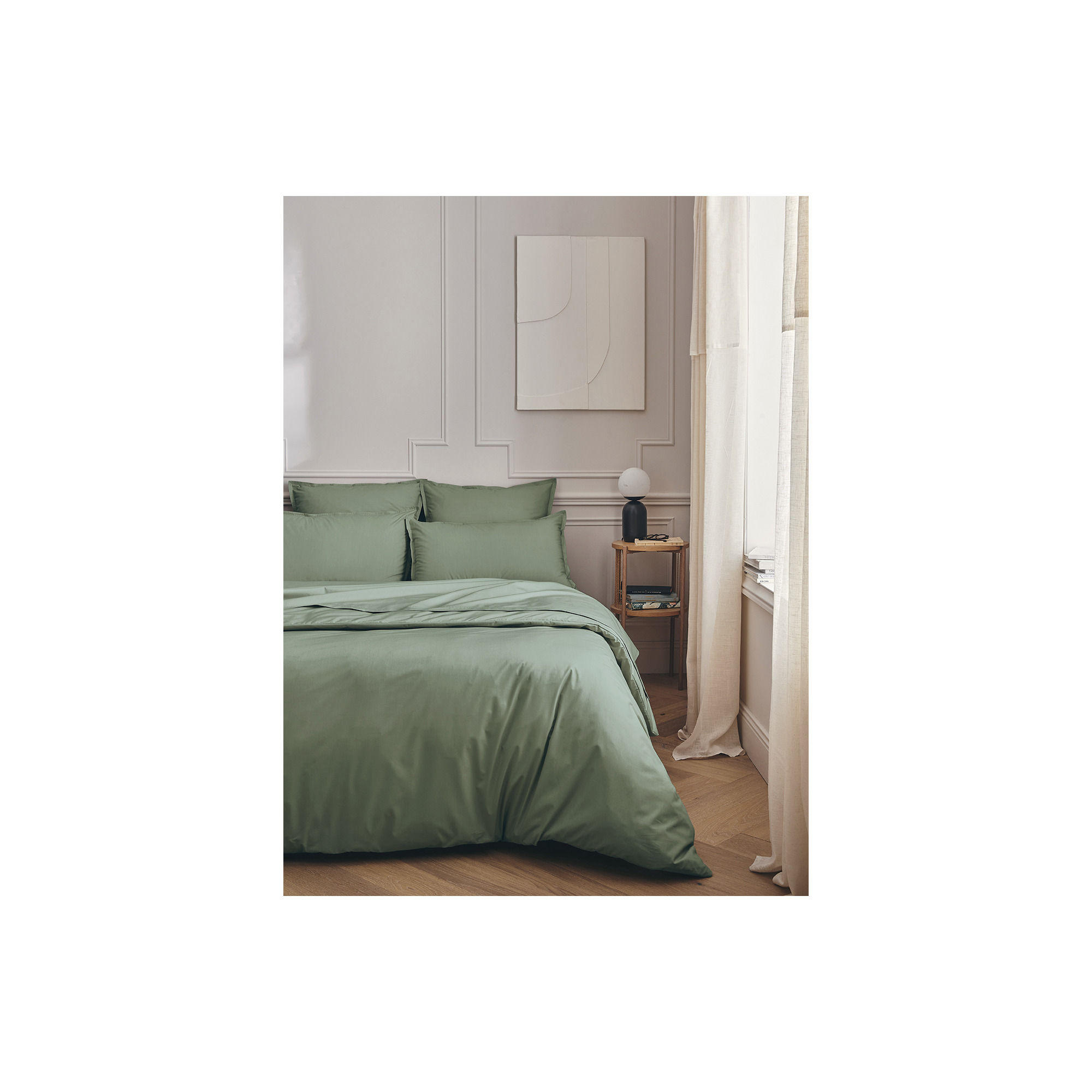 Sloop percale zeegroen