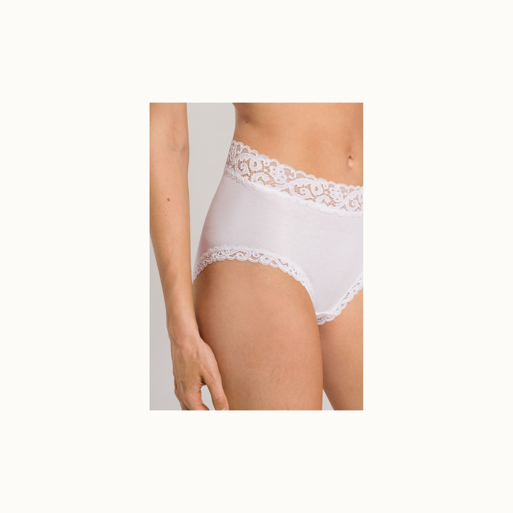 Slip hoog kant wit