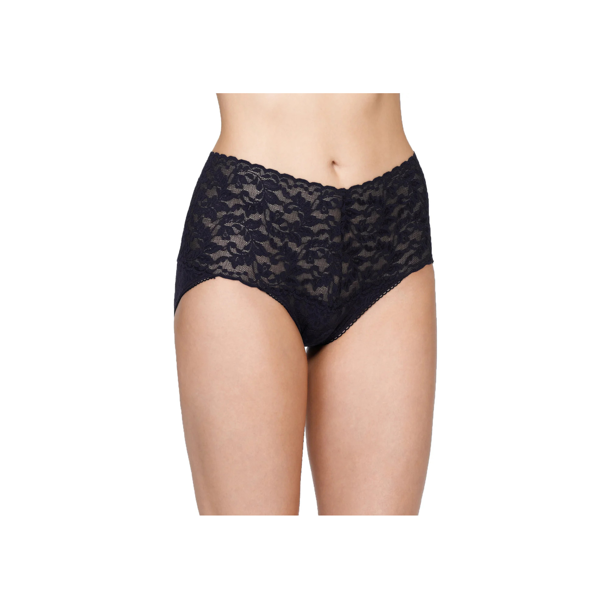 Slip hoog kant zwart